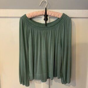 Ella Moss Crochet Neck Modal Blouse size XS